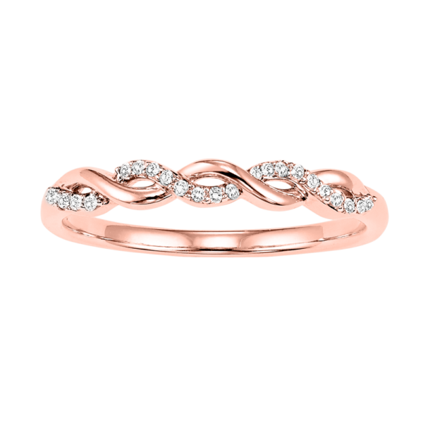 10K Rose Gold Stackable Prong Diamond Band (1/20 Ct. Tw.)