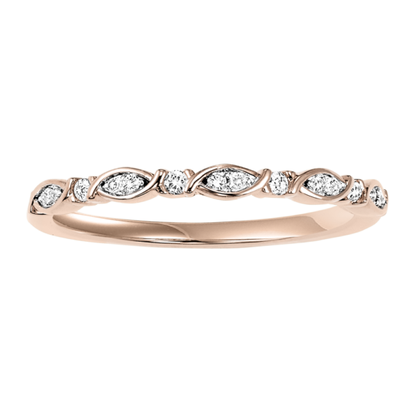 10K Rose Gold Stackable Prong Diamond Band (1/12 Ct. Tw.)