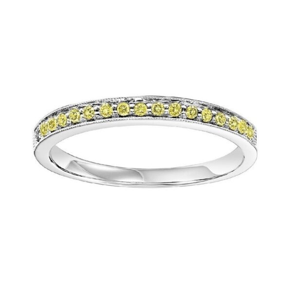 10K White Gold Stackable Prong Colored Diamond Band (1/8 Ct. Tw.)