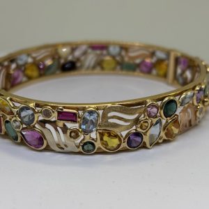 14K Gold & Multi Gem Bracelet