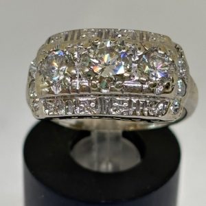 14K White Gold Vintage Diamond Ring